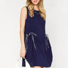 Umgee Round Neck Sleeveless Tank Dress with Pockets - Navy