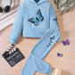 Childrens's Butterfly Print Hoodie & Pants Set - Farnelli