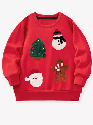 Children's Christmas Character Round Neck Sweatshirt - Farnelli