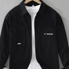 Men's Plus Size Button Up Long Sleeve Shirt - Black