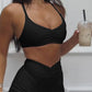 Ruched Sports Bra and High-Waisted Shorts Active Set - Farnelli