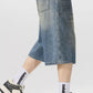 Men's Vintage Wash Wide-Leg Capris Jeans - Farnelli