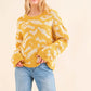 And The Why Full Size Textured Pattern Contrast Sweater - Farnelli