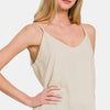 Zenana Two Layered Spaghetti Strap Cami - Beige
