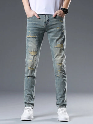 Men's Distressed Slim Fit Jeans - Farnelli