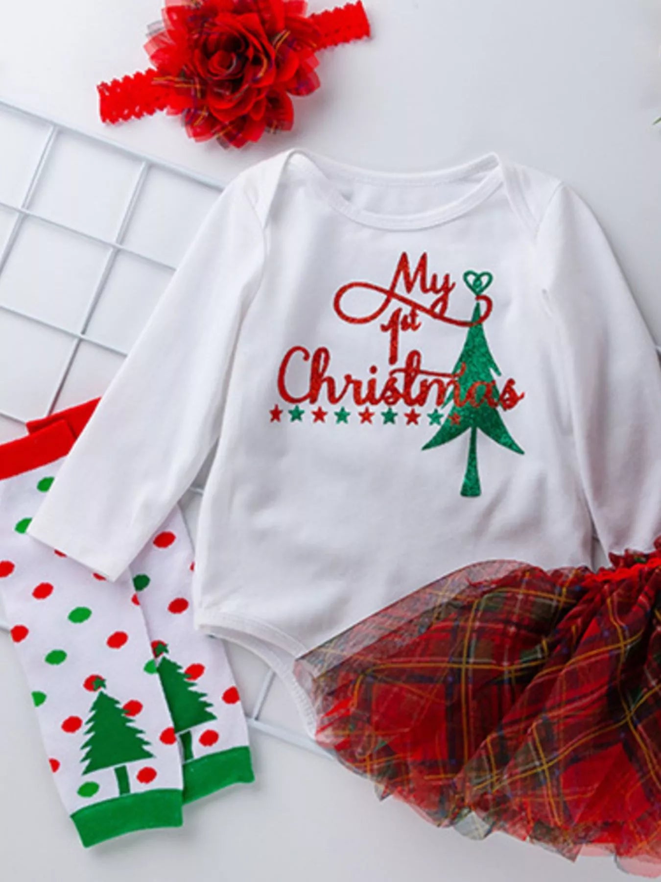 Children's Christmas Santa Baby 4 Piece Outfit Set - Farnelli