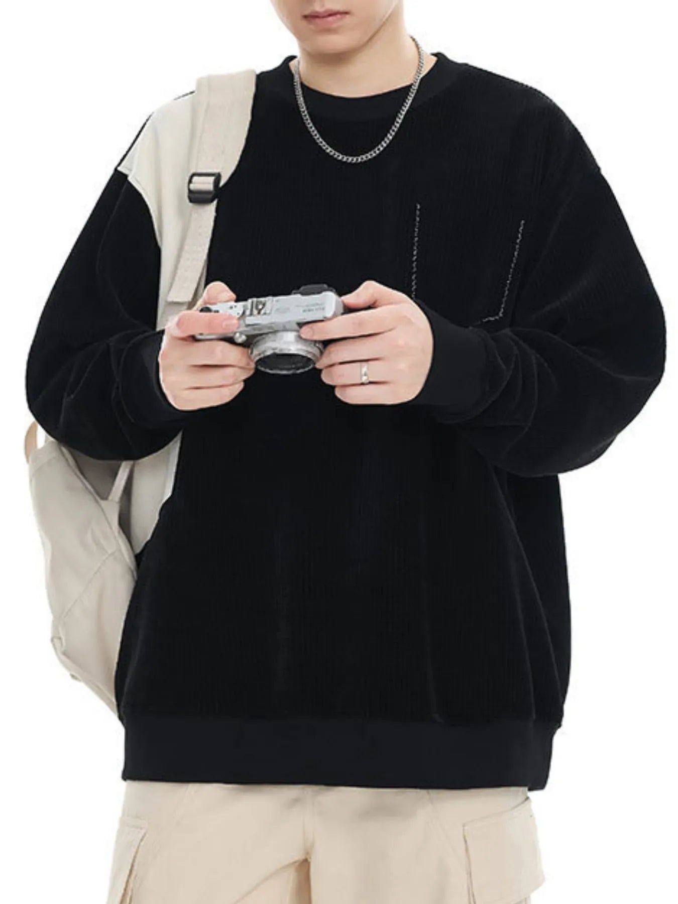 Men's Plus Size Color Block Oversized Sweatshirt - Farnelli