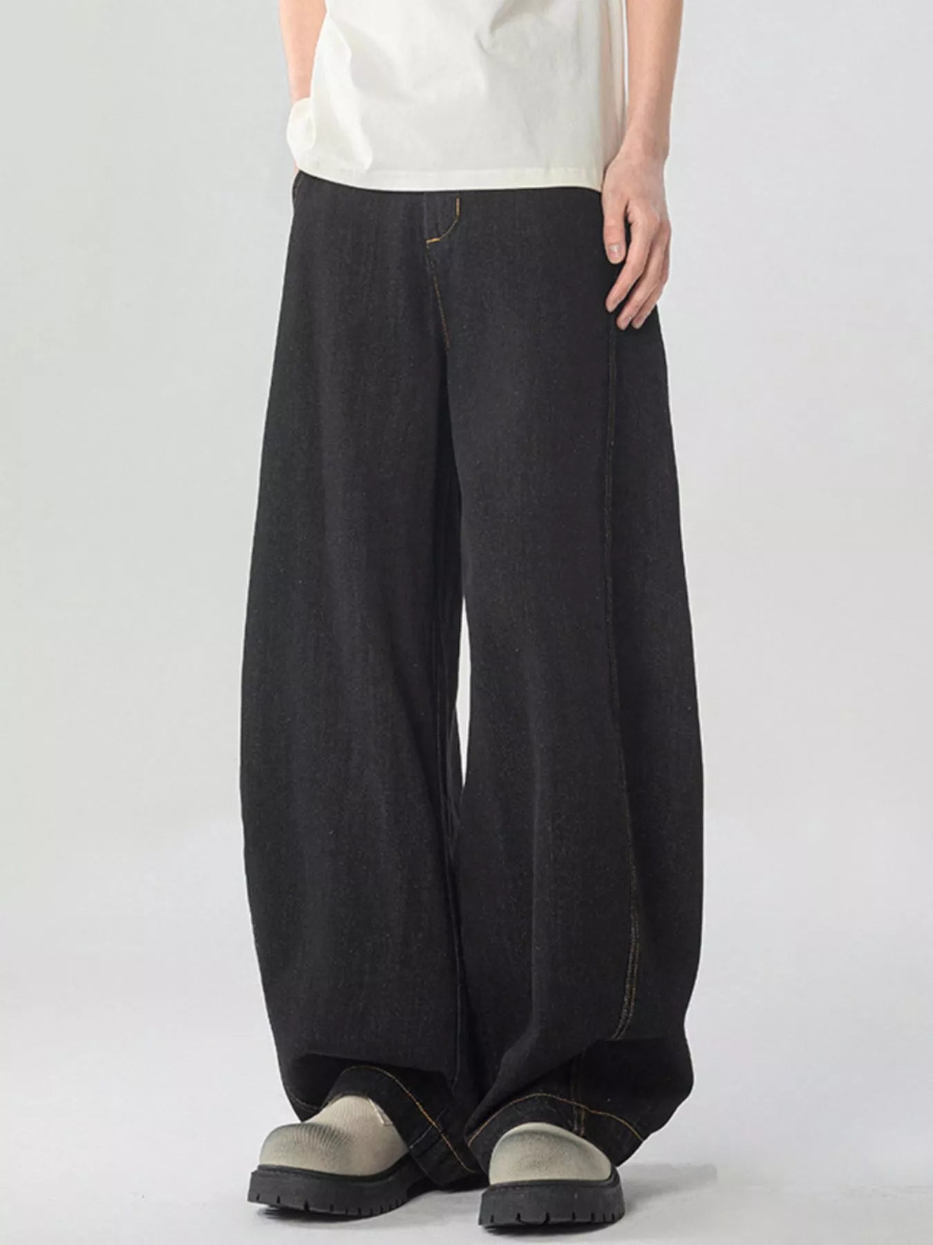 Men's Washed Wide Leg Jeans - Farnelli