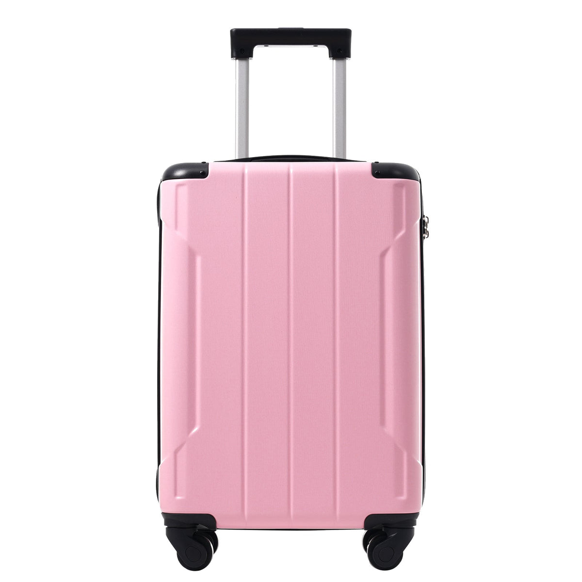 HouseOfZazla 20-inch pink hardshell carry-on luggage with four spinner wheels