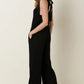 Mittoshop Rib Knit V-Neck Cross Back Jumpsuit - Farnelli