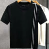 Men's Full Size Round Neck Short Sleeve T-Shirt Plus Size - Black