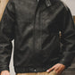 Men's Plus Size Zip Up Stand Collar Biker Jacket - Farnelli