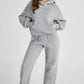 Dropped Shoulder Long Sleeve Hoodie and Pants Active Set - Farnelli
