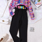 Children's Colorful Geometric Print Top & Jumpsuit Set - Farnelli