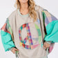 SAGE + FIG Contrast Peace Patch Dropped Shoulder Sweatshirt - Farnelli