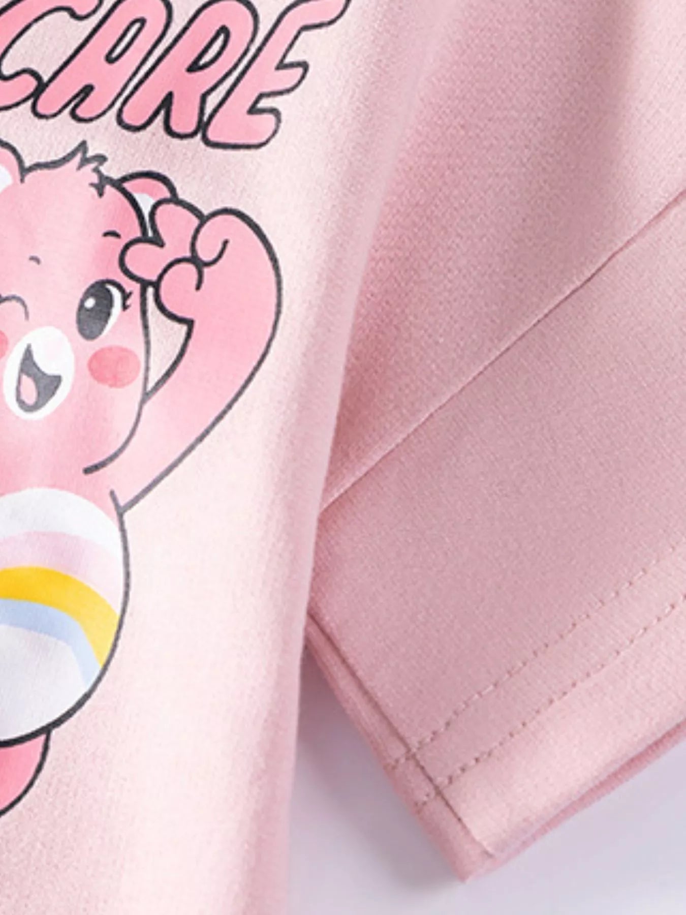 Children's Bear Graphic Short Sleeve Sweatshirt Dress - Farnelli