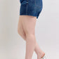 Judy Blue Full Size High Waist Criss-Cross Waistband Denim Shorts Plus Size - Farnelli