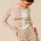 SO ME Color Block Fitted Crop Sweater Top - Farnelli