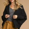 Umgee Open Front Cardigan with Front Pockets - Black