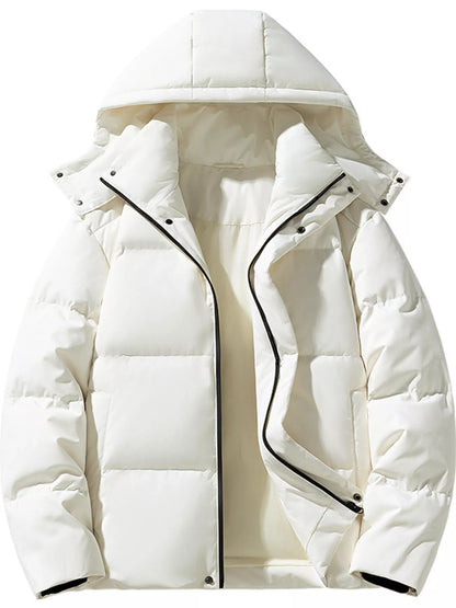 Men's Plus Size Hooded Padded Winter Puffer Jacket - Farnelli