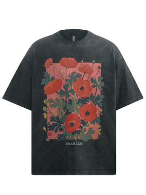 Men's Flower Graphic Oversized T-Shirt - Farnelli