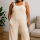 Zenana Knit Waffle Wide Leg Overalls - Farnelli