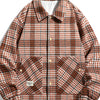Men's Plus Size Houndstooth Pattern Button-Up Jacket - Pink