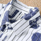 Men's Plus Size Letter Print Striped Short Sleeve Casual Shirt - Farnelli
