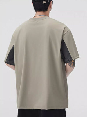 Men's Plus Size Color Block Short Sleeve T-Shirt - Farnelli