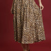Umgee Drawstring Leopard Midi Skirt - LATTE