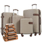 HouseOfZazla 4-piece hard shell luggage set with spinner wheels in multiple colors