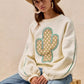 BiBi Cactus Embroidered Fleece Sweatshirt - Farnelli