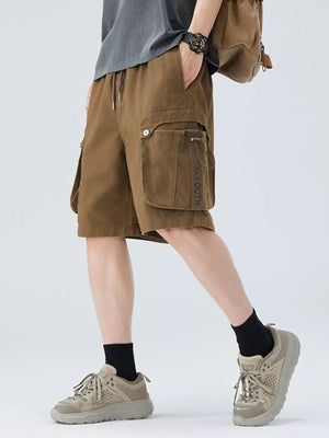 Men's Plus Size Drawstring Loose Fit Cargo Shorts - Farnelli