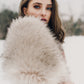 Blush with Black Tips Bridal Faux Fur Shawl (Lilian Blu02)