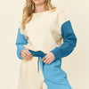 Double Take Full Size Contrast Drop Shoulder Top and Shorts Set - Pastel  Blue