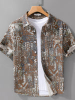 Men's Plus Size Button Up Short Sleeve Shirt - Farnelli