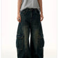 Men's Wide Leg Wash Cargo Jeans - Farnelli