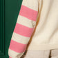 BiBi Colorful Floral Patched Sweater with Striped Sleeve - Farnelli