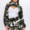 American Bazi Camouflage Cropped Jacket with Chains - Winter Camo