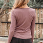 Cora Square Neck Ribbed Fit Long Sleeve Top - Farnelli