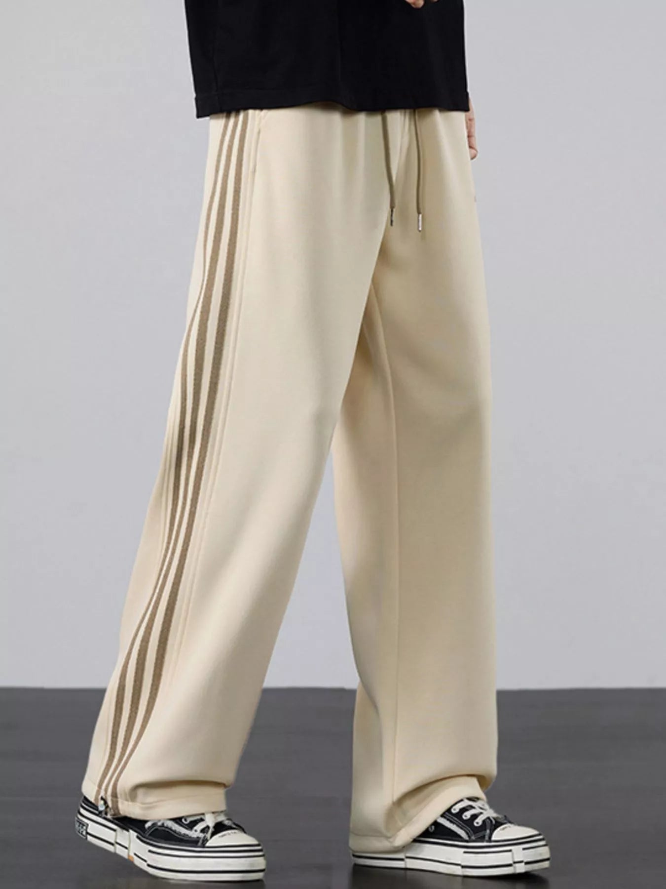 Men's Plus Size Casual Striped Wide Leg Sweatpants - Farnelli
