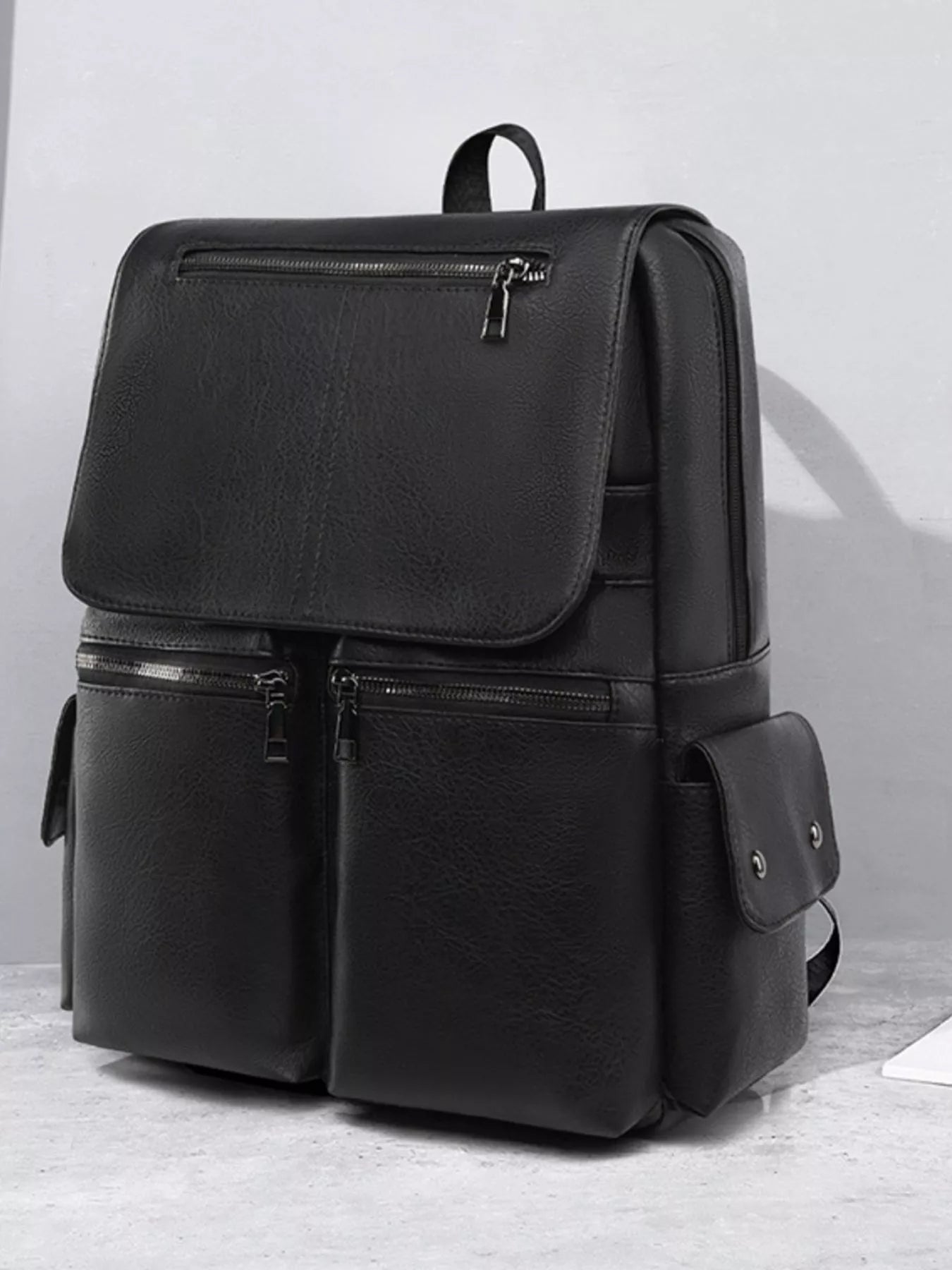 Leather Flapover Backpack Bag - Farnelli