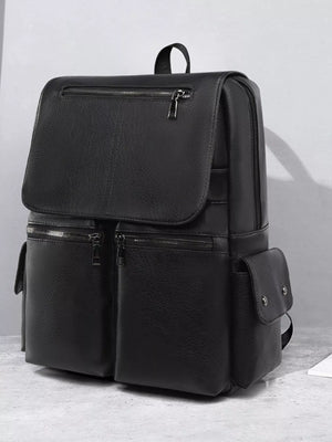 Leather Flapover Backpack Bag - Farnelli