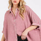 Mittoshop Mineral Wash Gauze Dolman Sleeve Button Down Shirt - Farnelli