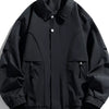 Men's Plus Size Casual Lightweight Long Sleeve Jacket - Black