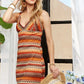 ADORA Contrast Striped V-Neck Mini Dress - Farnelli