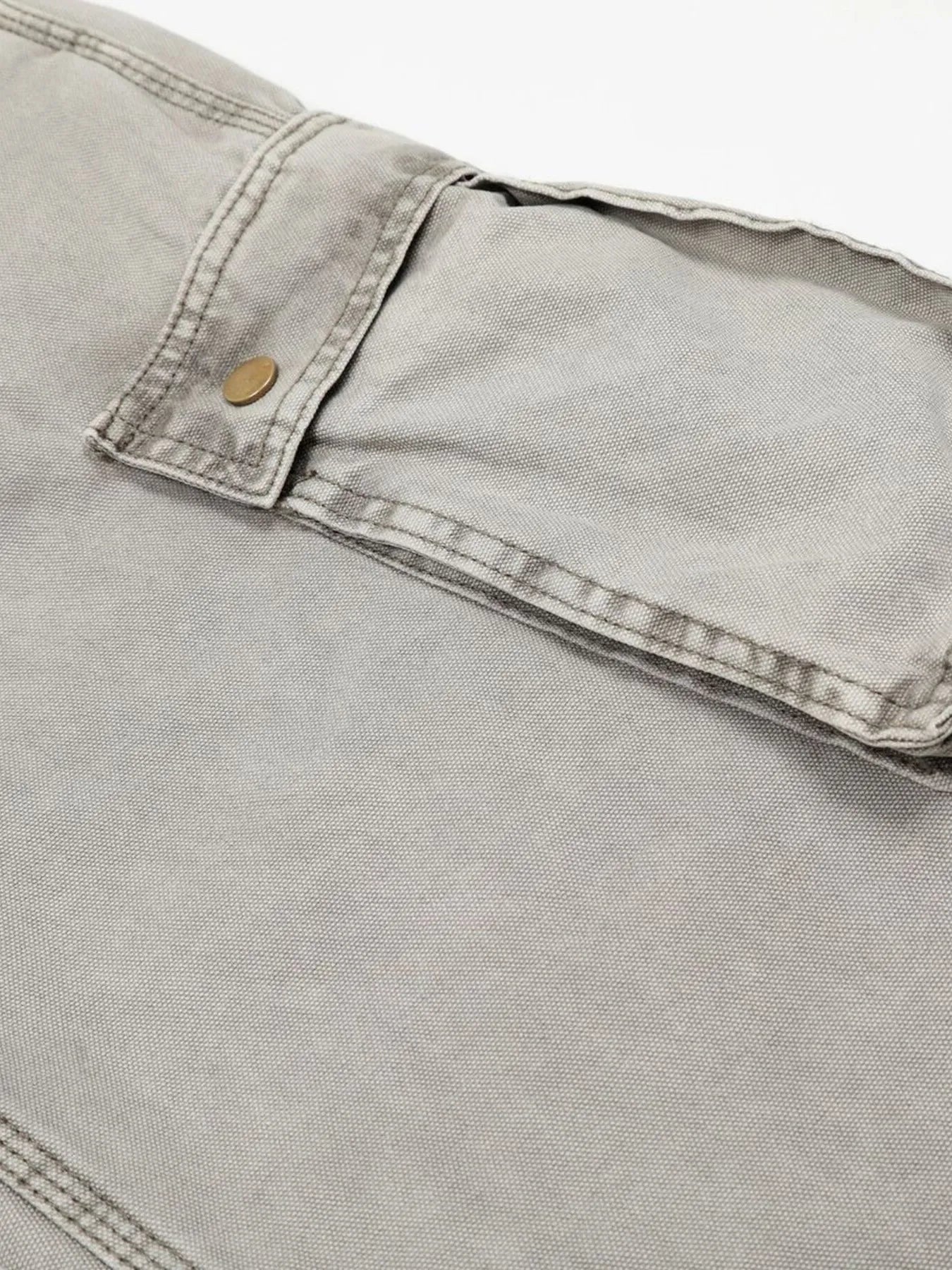 Men's Washed Wide Leg Cargo Jeans with Multiple Pockets - Farnelli