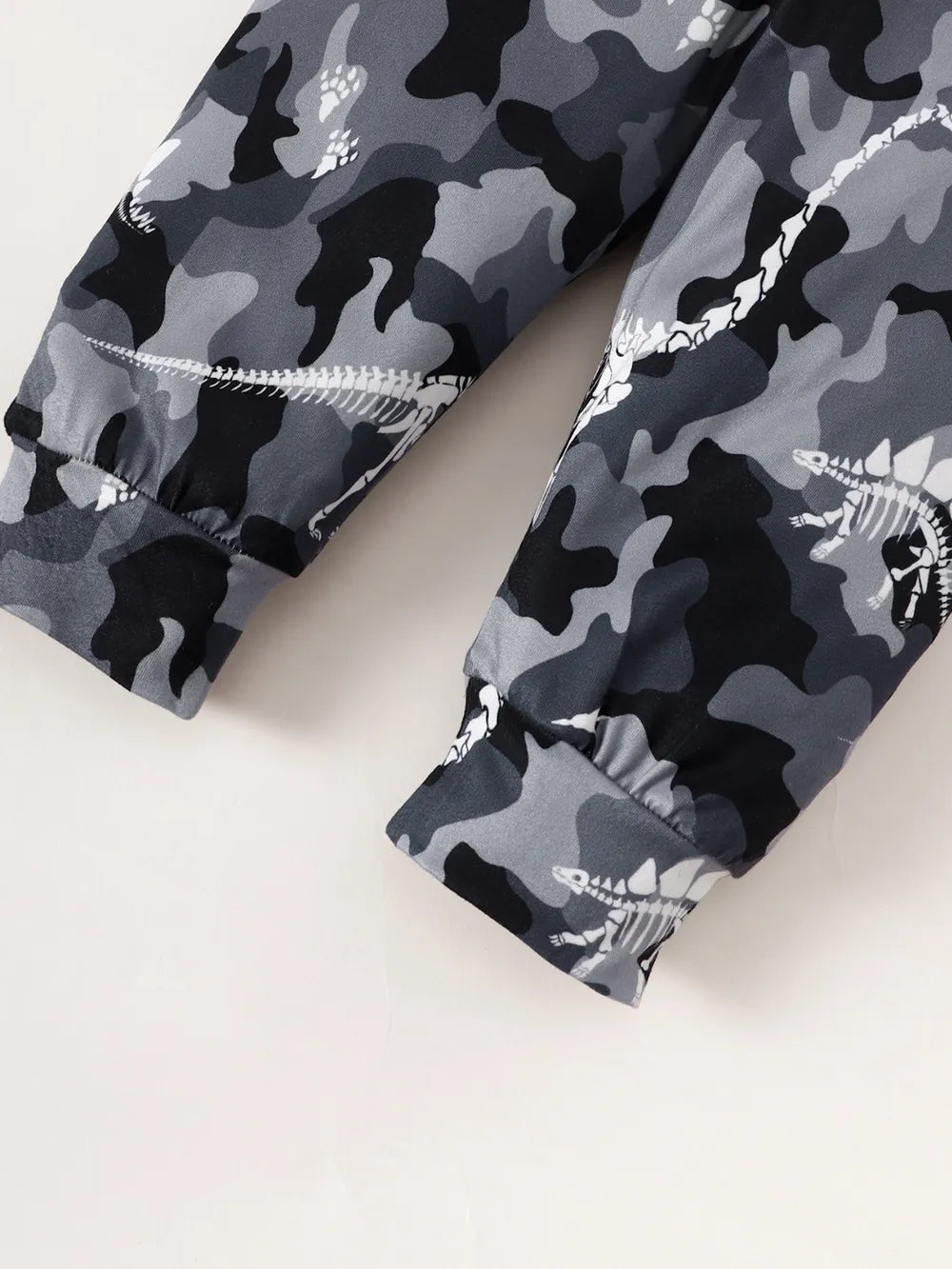 Children's Striped Hooded Bodysuit and Camouflage Pants Set - Farnelli