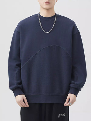 Men's Plus Size Round Neck Long Sleeve Sweatshirt - Farnelli