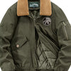 Men's Plus Size Sherpa Collar Bomber Jacket - Army Green